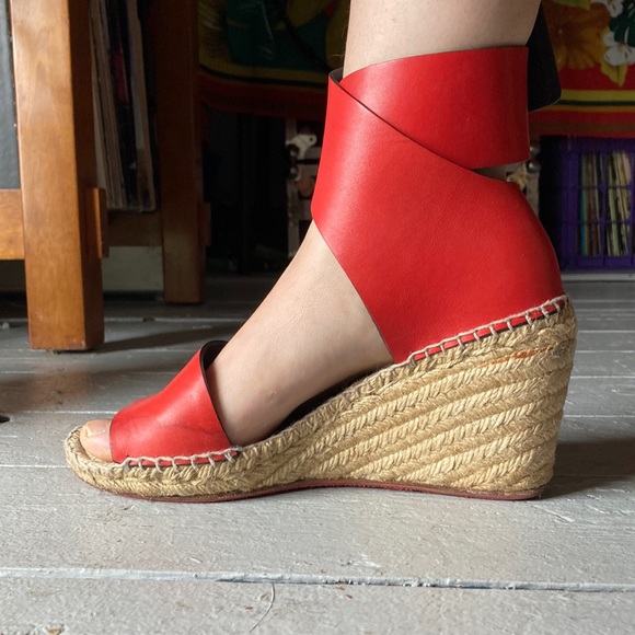 CÉLINE red espadrille wedges - Picture 2 of 9
